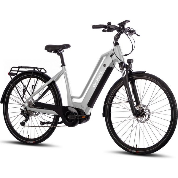 SAXXX E-Bike Cityrad 28 Zoll, 80Nm Mittelmotor, bis zu 100km, für Damen und Herren, 10 Gang SHIMANO Deore Schaltwerk, Kettenschaltung, Mittelmotor, 540 Wh, (Gep