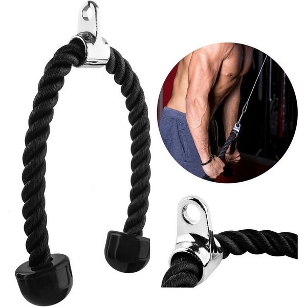 Wisam Mini-Heimtrainer Trizand Trizepsseil 70 cm für Kabelzug und Krafttraining