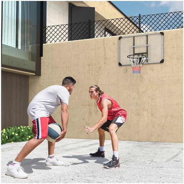 SPORTNOW Basketballständer Basketballkorb mit Rückwand, Basketballbrett, Wandmontage (Basketballkorb, 1-St., Basketballbrett mit Korb), für Outdoor, Stahl, 113 