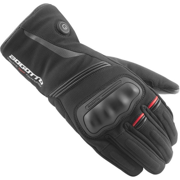 Bogotto Motorradhandschuhe Celsius Heat beheizbare Motorrad Handschuhe beheizbar,lange Stulpe,gefüttert,Touchscreenbedienung möglich,was