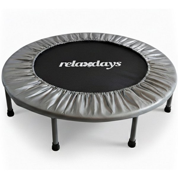 relaxdays Fitnesstrampolin Indoor Trampolin Ø 95 cm, Ø 95 cm, (1 tlg), grau, 95 cm