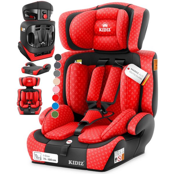 KIDIZ Autokindersitz, Kinderautositz 1-12 Jahre, Mitwachsend, Gruppe 1+2+3, 9-36 kg Autositz