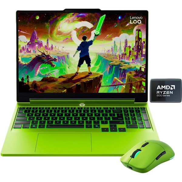 Lenovo LOQ 15AHP11 Limited Green Edition Gaming-Notebook (38,86 cm/15,3 Zoll, AMD Ryzen 7 250, GeForce RTX 5060, 16 GB, 1000 GB SSD)