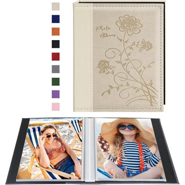 LuxusKollektion Einsteck-Fotoalbum Fotoalbum 10x15 52 Taschen 2er Pack Leinen 100 50 Fotos 2PK Beige