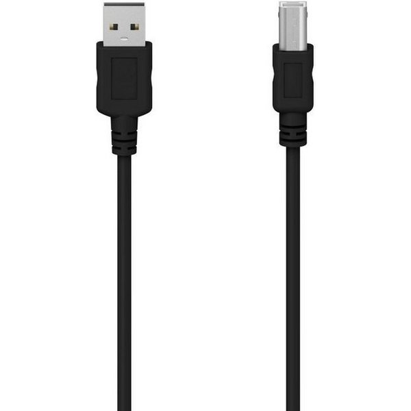 Hama USB-Kabel mit USB-A und USB-B Stecker grau, USB 2.0, Knickschutz, 3 m USB-Kabel, USB Typ B, USB Typ A, (300 cm)