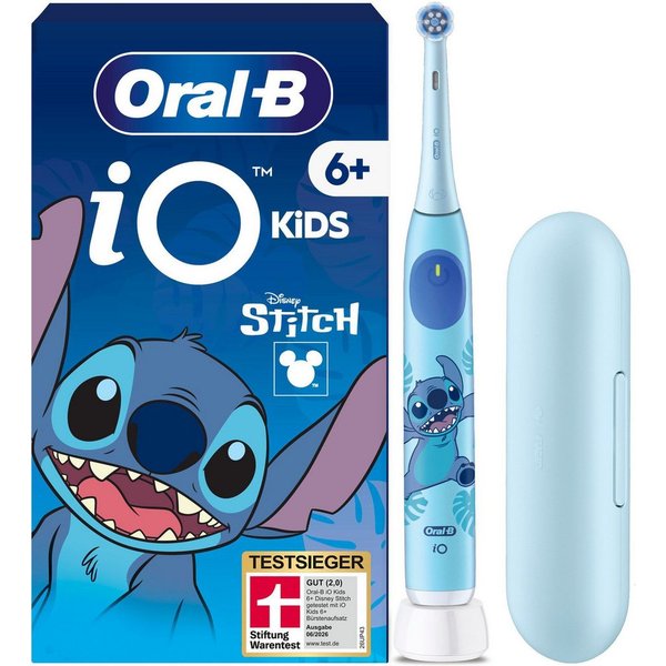 Oral-B Elektrische Kinderzahnbürste iO Kids 6+ Stitch, Aufsteckbürsten: 1 St., 1 Reise-Etui, Musik-Timer, 3 Modi, ab 6 Jahren
