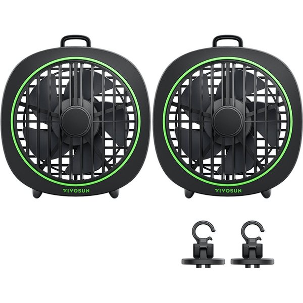 VIVOSUN Tischventilator VIVOSUN AeroWave D4 Ventilator Ø 10 cm, 3 Geschwindigkeitsstufen - 2er-Pack