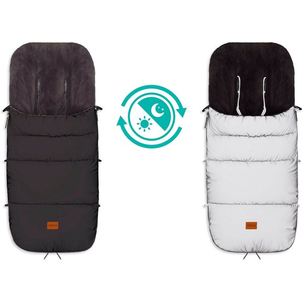 Fillikid Fußsack Kinley Reflect Winterfußsack, schwarz, aus reflektierendem Material, für bessere Sichtbarkeit bei Dunkelheit