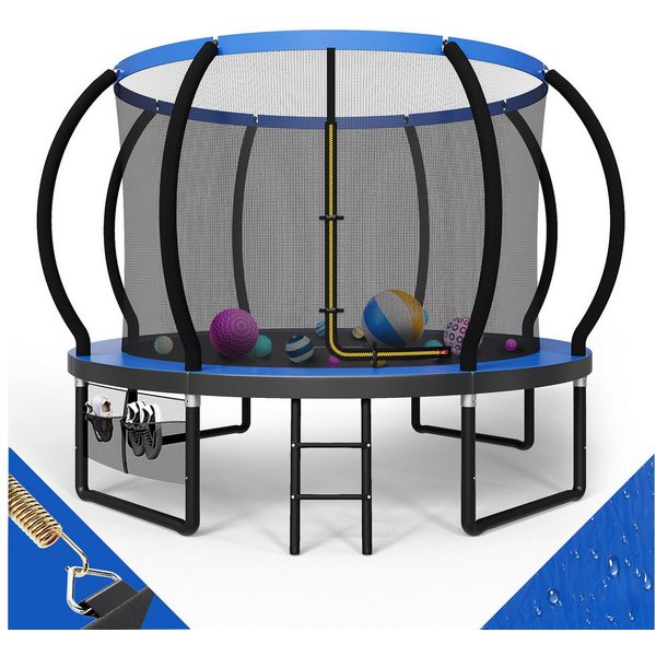 GUNJI Gartentrampolin Trampolin Ø228/305cm,Kindertrampolin Gewicht 150 kg, Ø 305 cm, Ø366/427cm outdoor trampolin mit Sicherheitsnetz und Leiter,Sprungtuch