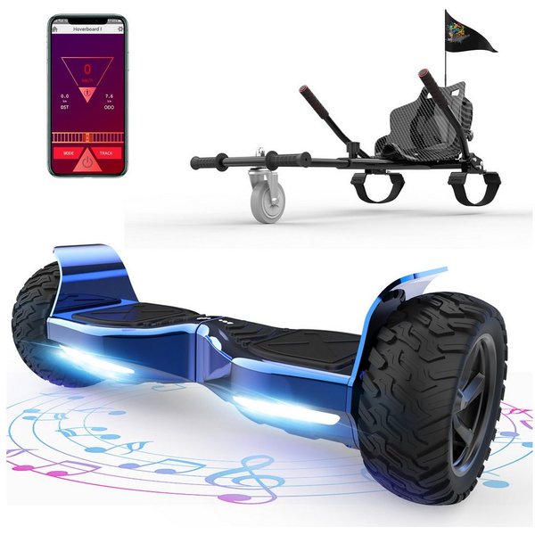 RCB Balance Scooter Kart Set, 8,5'' Off-Road SUV Hoverboard mit Sitz, Go-Kart, APP, Bluetooth