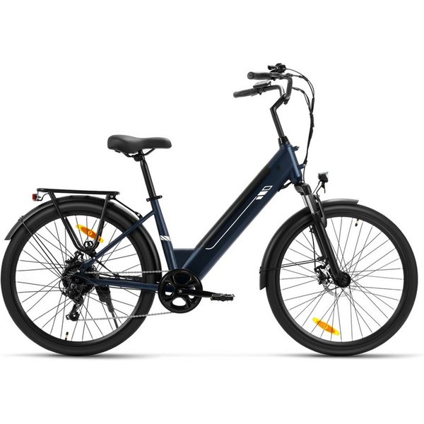 FORIDE E-Bike Trekkingrad J2 ST herausnehmbarer 561,6 Wh Akku bis 100 km, 7 Gang, Heckmotor, 561,6 Wh, Shimano 7‑Gang, Vorderrad‑Federgabel, Gepäckträger