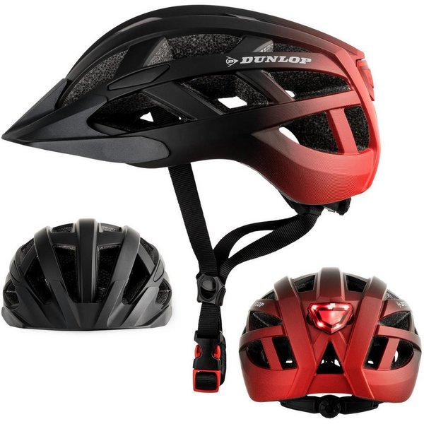 Dunlop Fahrradhelm Fahrradhelm mit Licht 3 Größen 3 Farben