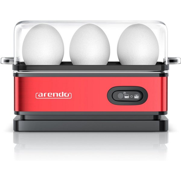 Arendo Eierkocher 6-fach, Edelstahl, frei wählbarer Härtegrad, mit Warmhaltefunktion, Anzahl Eier: 6 St., 400 W, Kipp-Funktionsschalter mit Indikationsleuchte, 