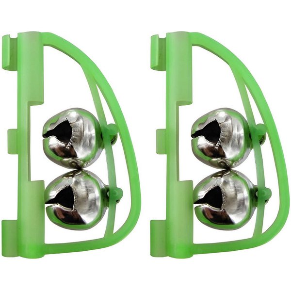 Jenzi Bissanzeiger Jenzi Angel-Doppelglocken Fluo mit Rutenclip Knicklichthalter 2 Stück