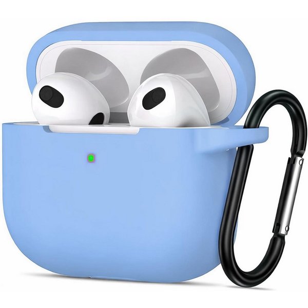CoolGadget Kopfhörer-Schutzhülle Basic Silikon Hülle für AirPods 4 Schutzhülle mit Karabiner, Soft Touch Case, stoßfest, rutschfest, 360° Schutz, kabellos ladba