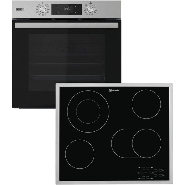 BAUKNECHT Backofen-Set BAKO 760 Steam, mit 1-fach-Teleskopauszug, Hydrolyse, GentleSteam – für ein saftiges Inneres und ein knuspriges Äußeres