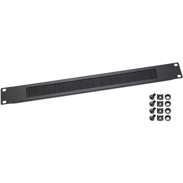 HMF Serverschrank Kabeldurchführung mit Bürsteneinsatz für Serverschrank, 19 Zoll, Schwarz