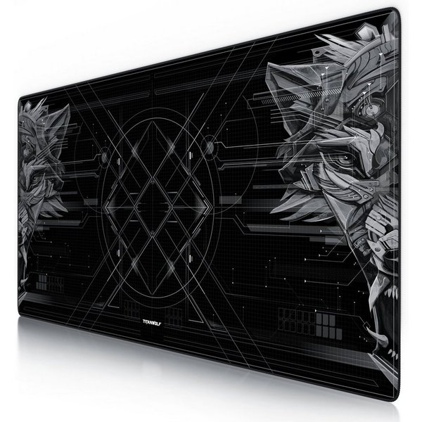 Titanwolf Gaming Mauspad XXXL Speed Mousepad 1200 x 600 x 3 mm, große Tischunterlage (1-St), rutschfest, abwaschbar, Geschwindigkeit & Präzision, Doppelwolf