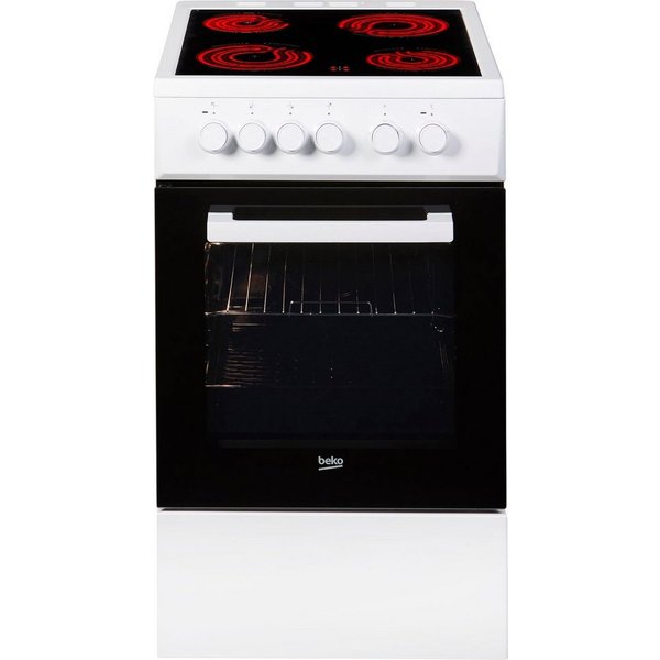 BEKO Elektro-Standherd FSS57000GW, Simple Steam Reinigungsfunktion, mit Kleinflächengrill