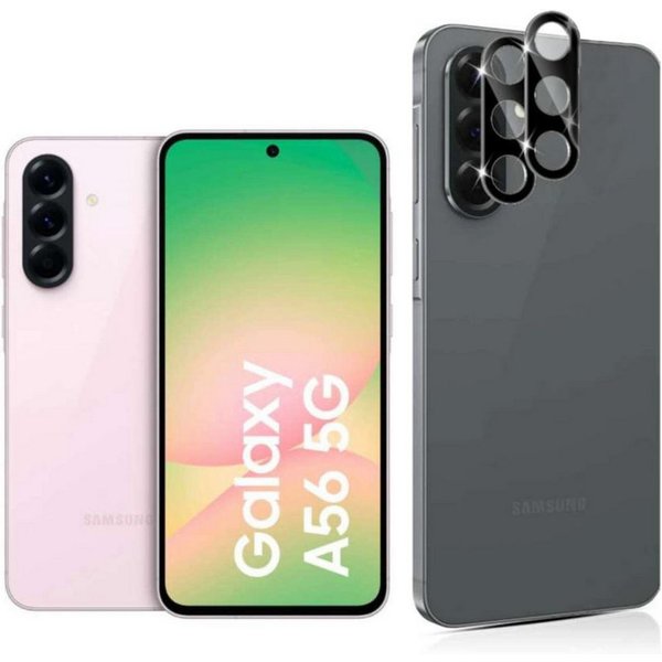 CLM-Tech Kameraschutzglas 2X Samsung Galaxy A56 5G Kameraglas kristallklar für Samsung Galaxy A56 5G, Linse Schutzglas 9H Glas - Folie kristallklar 2er Set Kame