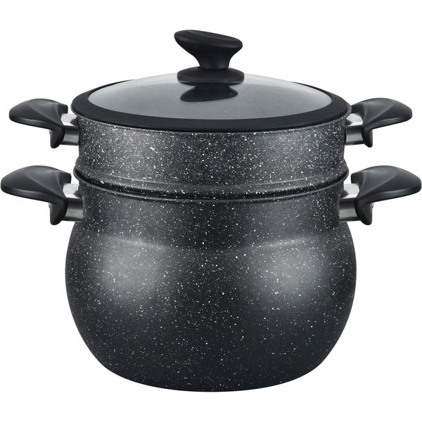 Cheffinger Dampfgarer 3 tlg Kuskus Topf Dampfgarer COUSCOUS Ø26cm Dampfkocher