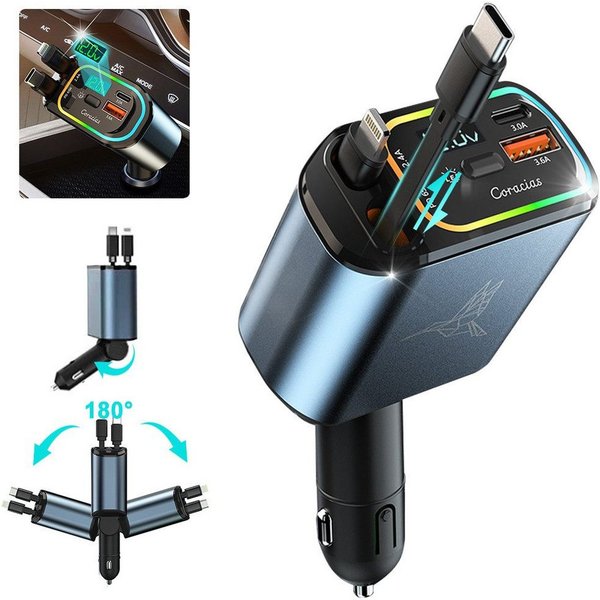 Forrlite Zigarettenanzünder USB C Auto Ladegerät USB-Ladegerät (Kompatibel mit iPhone 18/17/16/15 Pro/Pro Max, Samsung Galaxy S26/S25/S24/S23 Plus/Ultra, Google