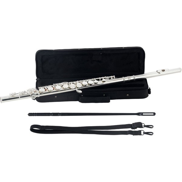 Classic Cantabile Querflöte FL-200 Querflöte komplett aus Neusilber C, Geschlossene Klappen, leichtgängige E-Mechanik