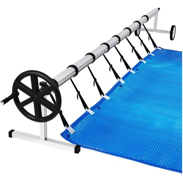 FIVMEN Pool-Abdeckplane Pool Aufroller Aluminium Aufrollsystem 3m - 5,70m Poolaufroller (1-St), inkl. Befestigung & Rollen, für Solar und Pool Planen und Abdeck