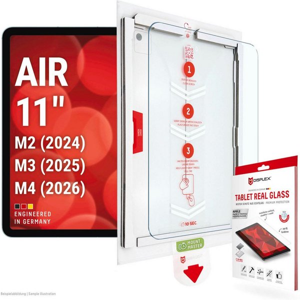 Displex Displayschutzglas Tablet Real Glass für Apple iPad Air 11'' (2026), Displayschutzfolie, Schutzfolie, Bildschirmschutz, kratz- & stoßfest