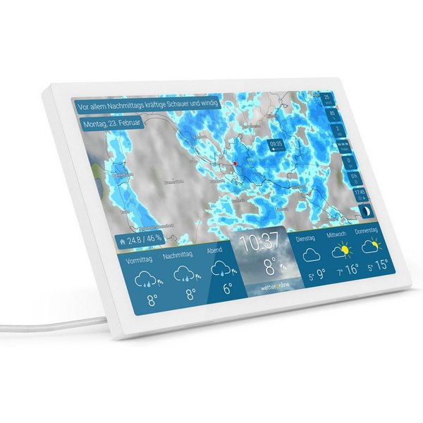 WetterOnline wetteronline home 4: Animiertes WetterRadar auf großem WetterDisplay Wetterstation (inkl. Netzteil, USB-Kabel und Schnellstart-Anleitung, neuen Rad