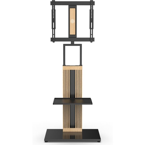 FITUEYES TV-Ständer aus Holz, mit höhenverstellbarer Ablage, ±15° schwenkbar, 32-65 Zoll, (bis 65,00 Zoll, höhenverstellbar, mit Kabelmanagement)
