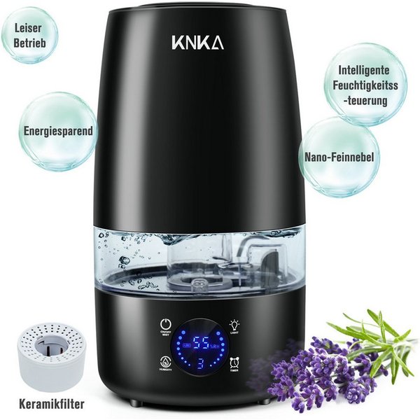 KNKA Luftbefeuchter 300ml/h Aroma Diffuser, 4.5 l Wassertank, Leiser Ultraschall Luftbefeuchter,Auto & Schlafmodus,Aromatherapie