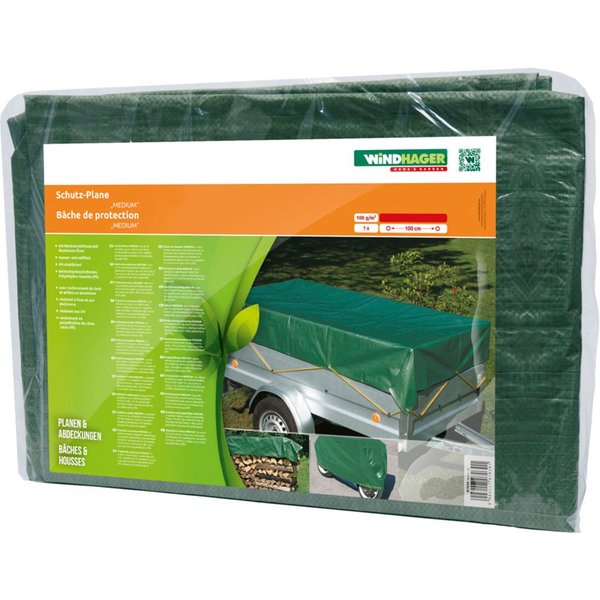 Windhager Schutzplane Medium, Abdeckplane für Draußen (1-St), Holz-, Allzweckplane, Grammatur 100g/m², 3 x 5 m
