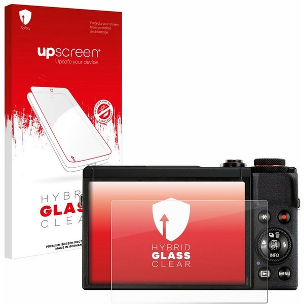 upscreen Displayschutzglas Folie für Canon PowerShot G7 X Mark III, Schutzfolie Glas Panzer Display Schutz klar
