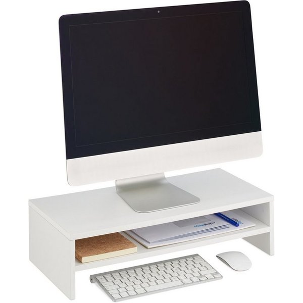 relaxdays Monitorständer mit Zusatzablage, (1-tlg)