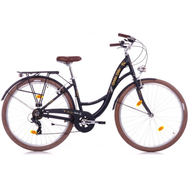 BERLIN BIKE Cityrad Bella 2 Damen Hollandrad 28 Zoll – Alurahmen & Shimano 7‑Gang, Shimano RD-TY300 Schaltwerk, Kettenschaltung, (Set, Shimano 7-Gang-Schaltung)