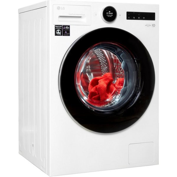 LG Waschtrockner X-Serie HPWD096C, 9 kg, 6 kg, 1400 U/min, Easy-Touch Drehregler, Wärmepumpe, TurboWash+Dry, AI Wash+Dry