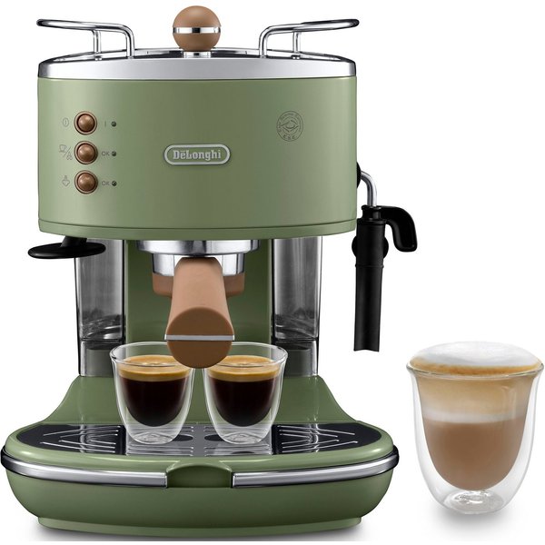 De'Longhi Espressomaschine Icona Vintage ECOV 311.GR, Siebträger, auch für Kaffeepads geeignet