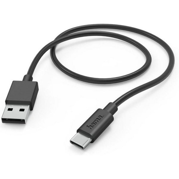 Hama Ladekabel, USB-A - USB-C, 1 m, Schwarz USB-Kabel, USB Typ A, USB-C, (100 cm)