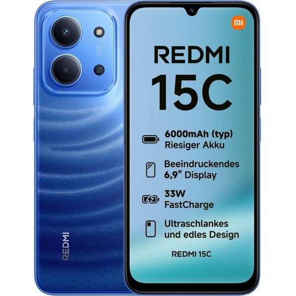 Xiaomi Redmi 15C 128 GB / 4 GB - Smartphone - moonlight blue Smartphone (6,9 Zoll, 128 GB Speicherplatz)