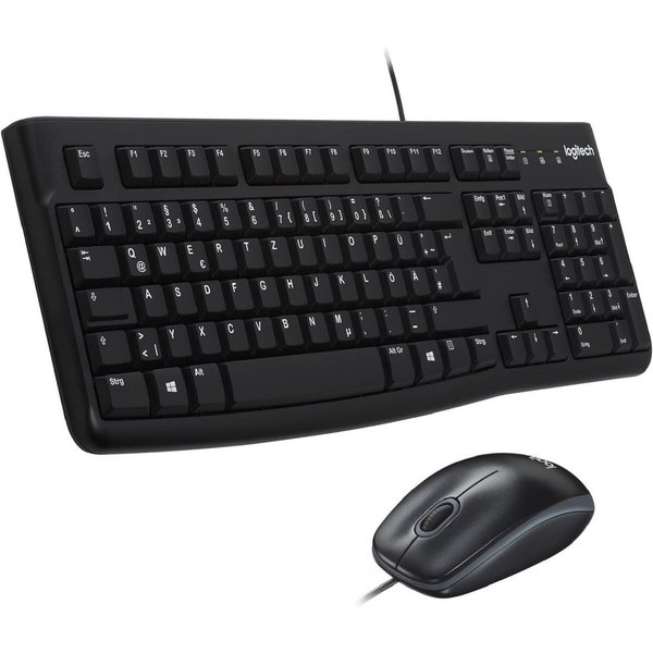 Logitech USB-Tastatur und Maus-Set – Präzises Arbeiten mit hohem Tippkomfort Tastatur- und Maus-Set
