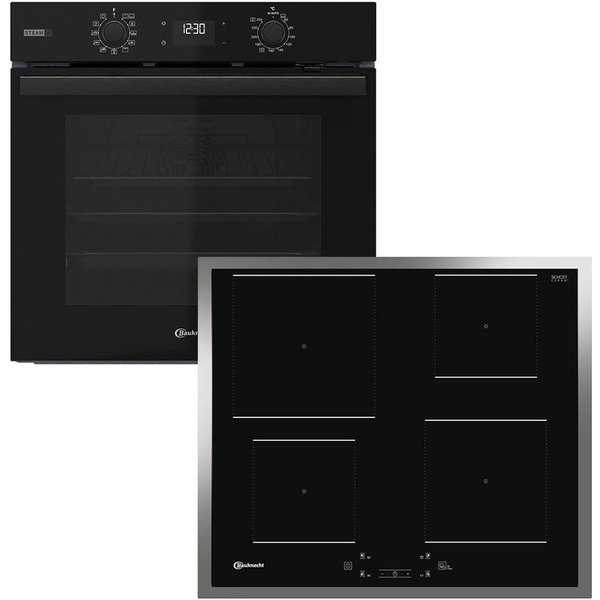 BAUKNECHT Backofen-Set BAKO 780 Steam IND BL, mit 1-fach-Teleskopauszug, Hydrolyse, GentleSteam – für ein saftiges Inneres und ein knuspriges Äußeres
