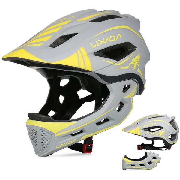 Lixada Kinderfahrradhelm Kinderfahrradhelm Fahrradhelm Kinder Fullface abnehmbar Unisex, 13 Lüftungsöffnungen, 2-in-1 Helm, stoßfester EPS-Schaum