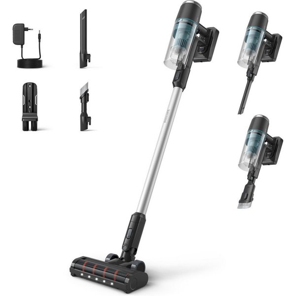 Philips Akku-Hand-und Stielstaubsauger XC3031/01 3000 Series “Staubentdecker”, 50,4 W, beutellos, mit bis zu 60 Minuten Laufzeit und zwei Zubehörteilen