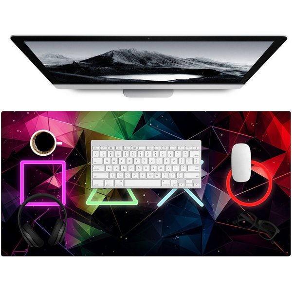 MuchoWow Gaming Mauspad Neon - Gaming (1-St), Gaming Mauspad XXL, Schreibtischunterlage, Desk Mat Groß, 80x40 cm