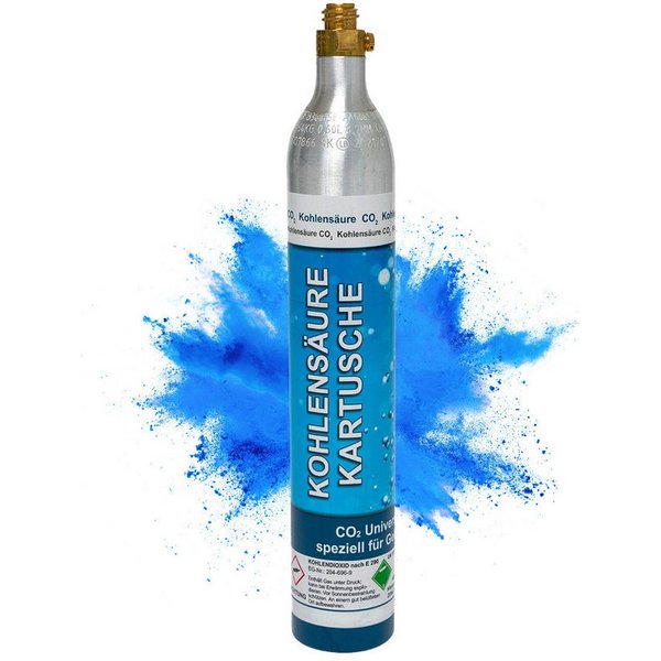 BlueCraft CO₂-Zylinder CO2-Kartusche Soda 425g für bis zu 60 Liter Sprudel Wasser, 1 St., abgefüllt in Deutschland - geeignet für SodaStream Wassersprudler