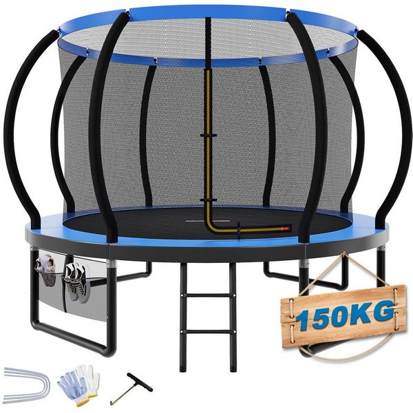 HOMALL Gartentrampolin Kindertrampolin Ø305/366, Gewicht 150kg, Ø 228 cm, (228 cm, Ø 228/305/366/427 cm, mit Sicherheitsnetz und Leiter, 360° Schutzgitter)