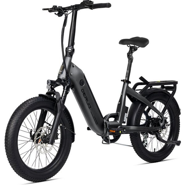 DERUIZ E-Bike Klapprad Peridot 20 Zoll 250 W 55 Nm, max. 143 km, Federsattelstütze 60 mm, 8 Gang ALTUS Schaltwerk, Kettenschaltung, Heckmotor, 500 Wh