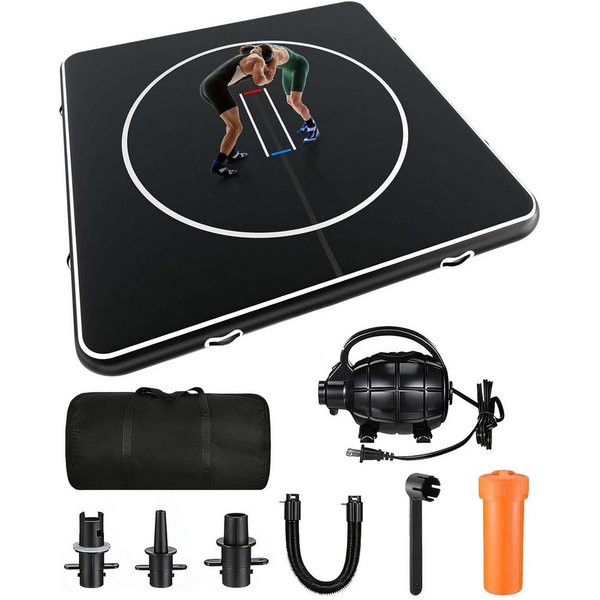 kehot Sportmatte Aufblasbare Wrestling Matte 300x300 cm mit 600W Elektropumpe (10 cm dicke aufblasbare Tumblingmatte, reißfestes 500D PVC, Tragbare Wrestling Ma