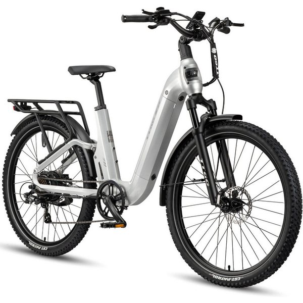 TTGO E-Bike Cityrad 28 Zoll Damen Herren, SUV, Fully, 48V 720Wh bis zu 140km, Bremslicht, 7 Gang Shimano ARDTY300D Schaltwerk, Kettenschaltung, Heckmotor, 720 W